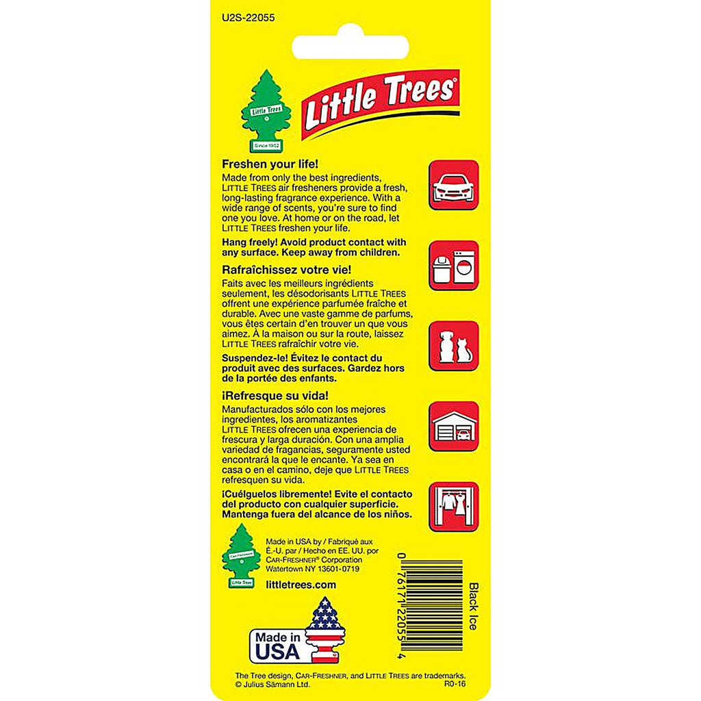 Little Trees U2S-22055 Black Ice Scent Air Freshener Solid 2 pk