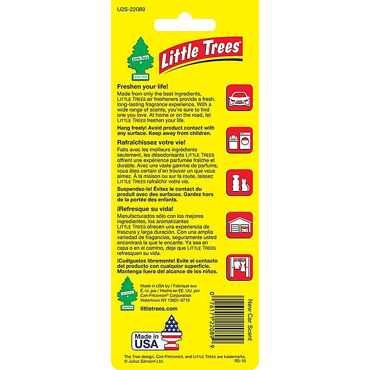 Little Trees U2S-22089 New Car Scent Air Freshener Solid 2 pk