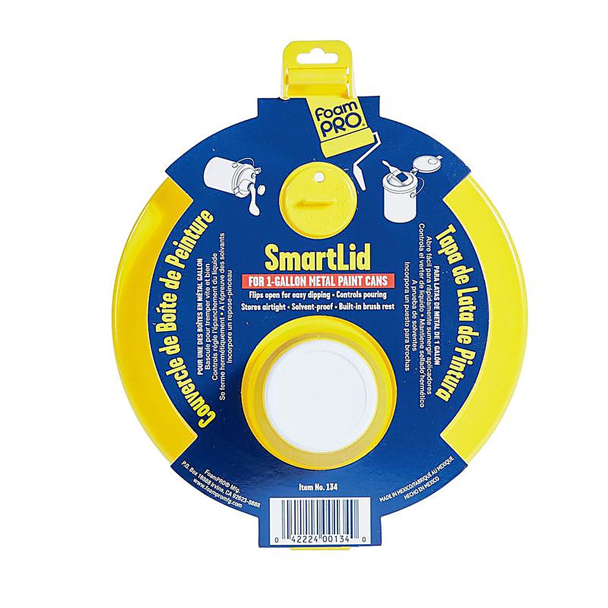 FoamPro 134 SmartLid Yellow Plastic/Polyethylene Paint Can Lid
