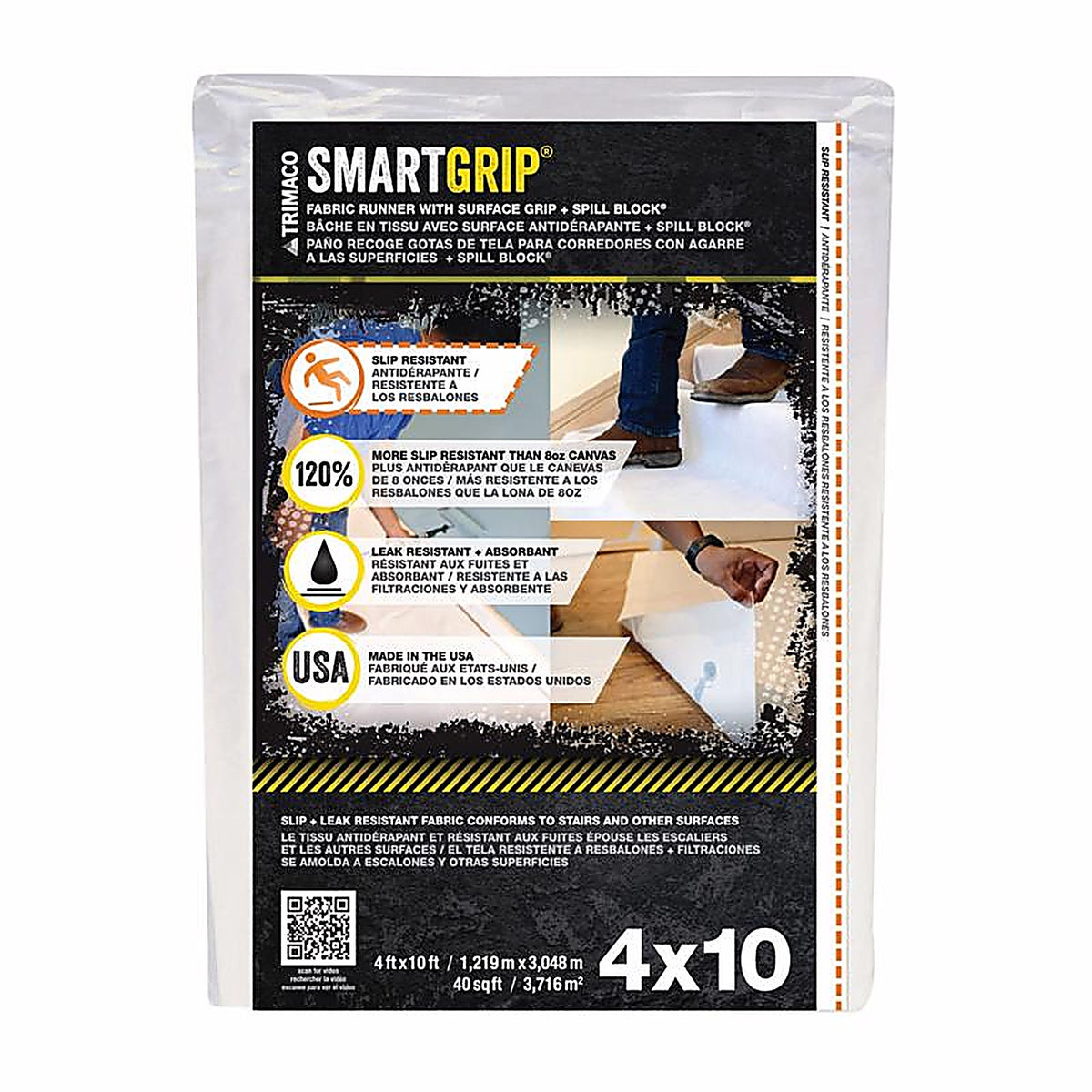 Trimaco 85434 Smart Grip 4 ft. W X 10 ft. L Drop Cloth 1 pk