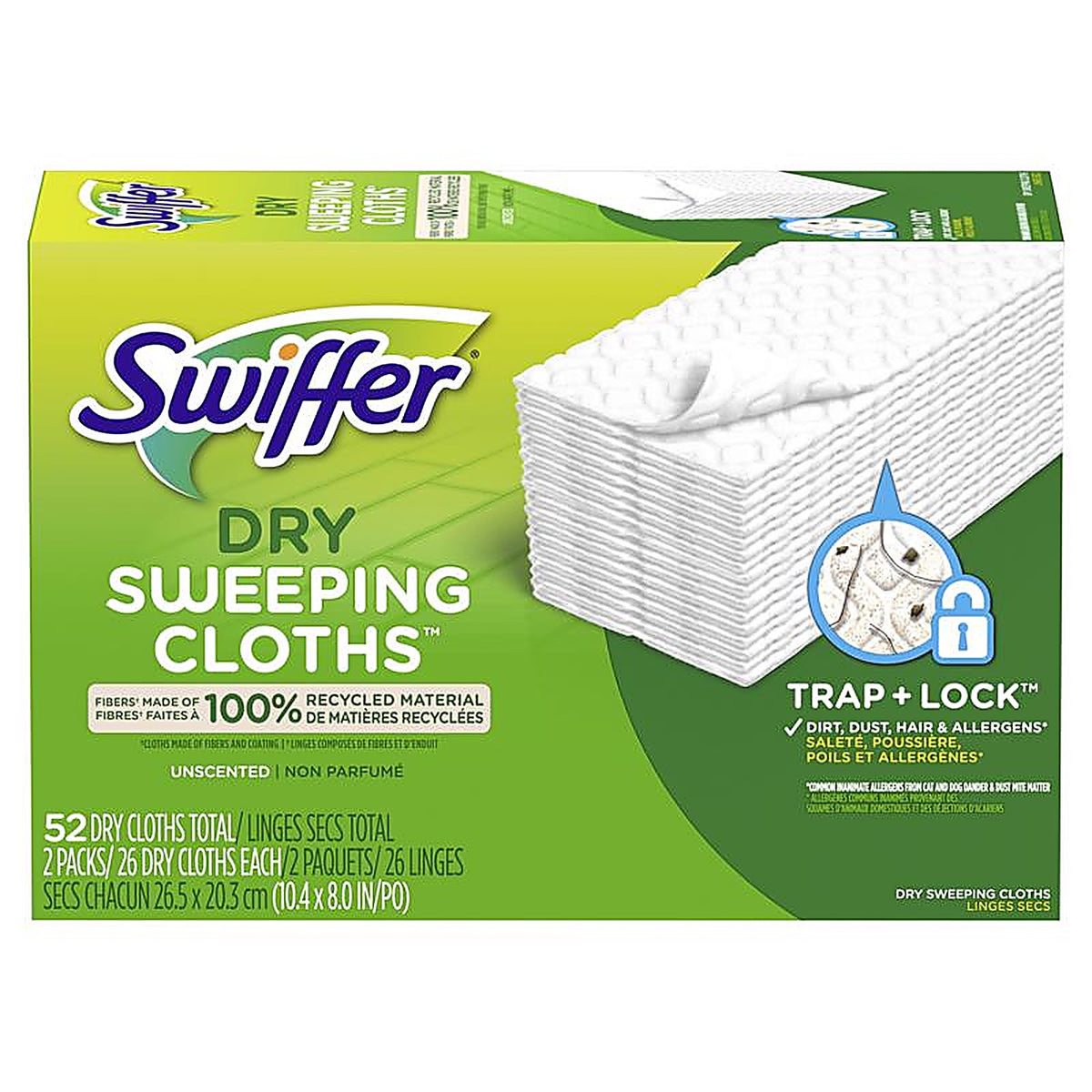 Swiffer 99038 Sweeper 5.4 in. Dry Microfiber Dust Mop Refill 52 pk