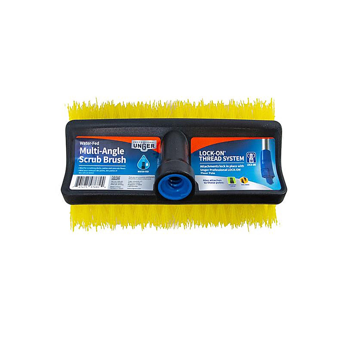 Unger - 976830 - 10 In. W Hard Bristle Polypropylene Handle Multi-Angle Scrub Brush