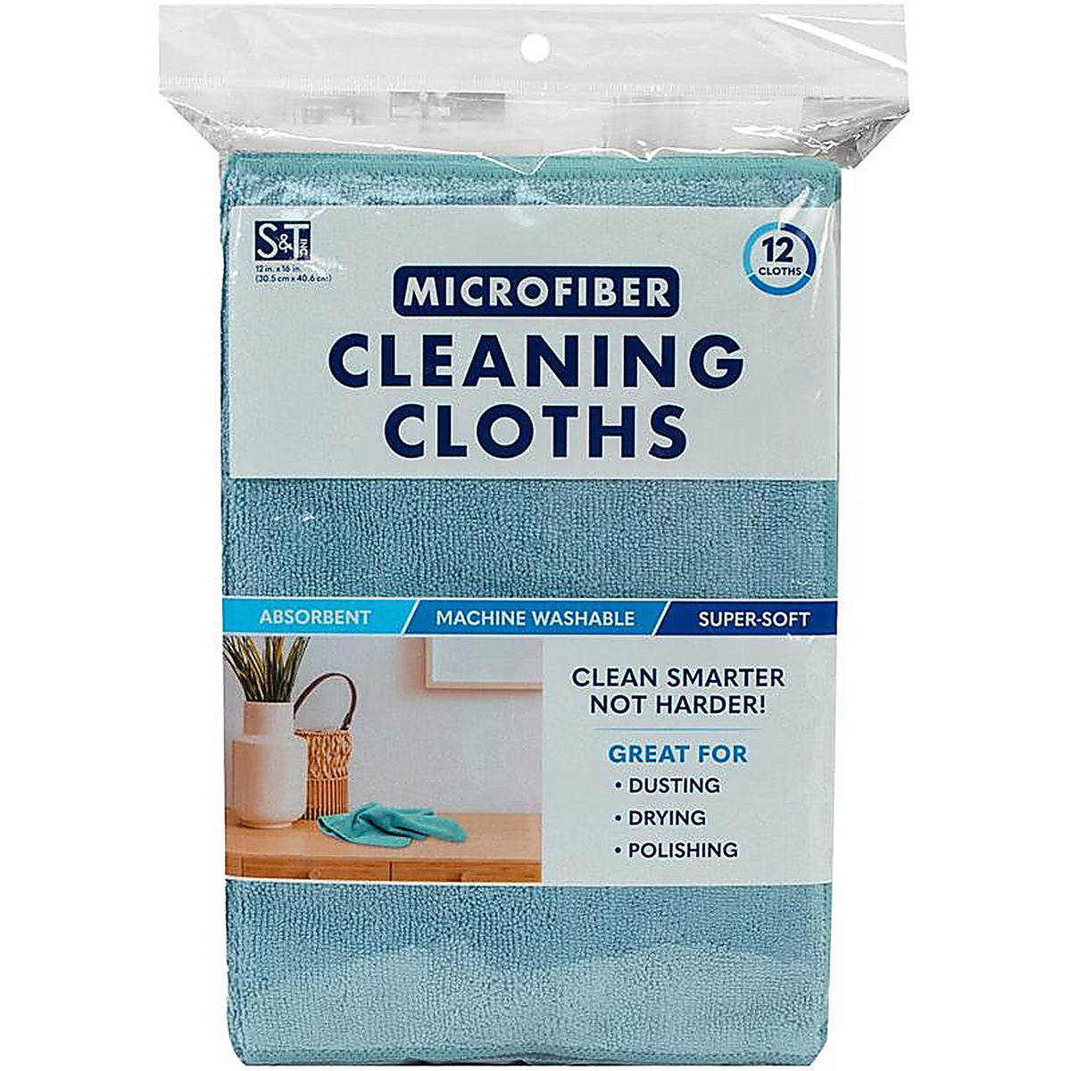 Schroeder & Tremayne - 239900 - Microfiber Cleaning Cloth 12 In. W X 16 In. L 12 Pack