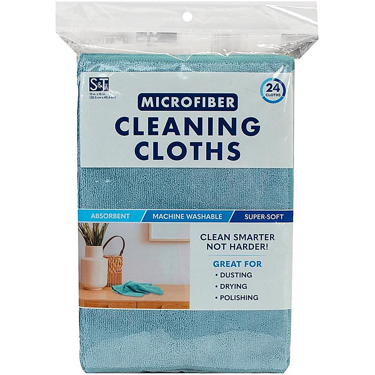 Schroeder & Tremayne - 240000 - Microfiber Cleaning Cloth 12 In. W X 16 In. L 24 Pack