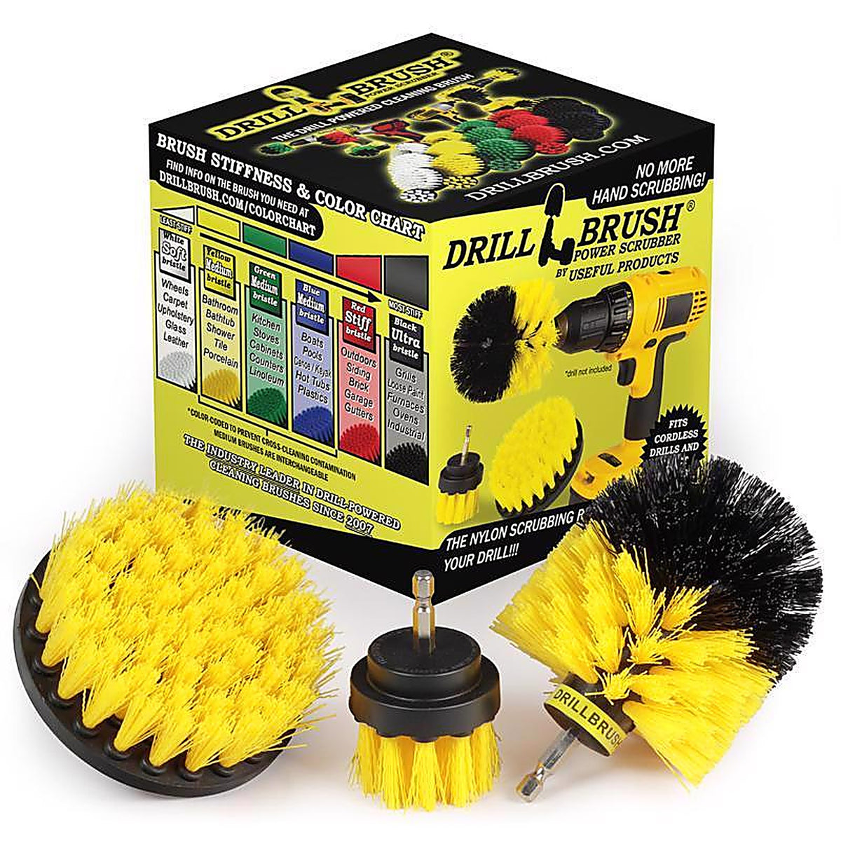 Drillbrush - Y-S-42O-QC-DB - 4 In. W Medium Bristle Metal Handle Drill Brush Set