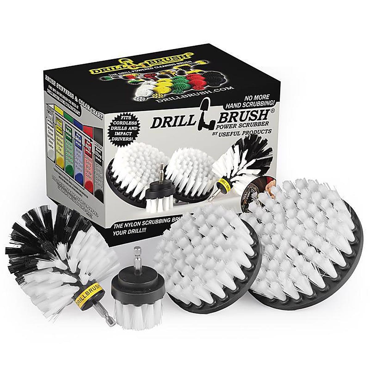 Drillbrush - W-S-542O-QC-DB - 5 In. W Soft Bristle Metal Handle Drill Brush Set