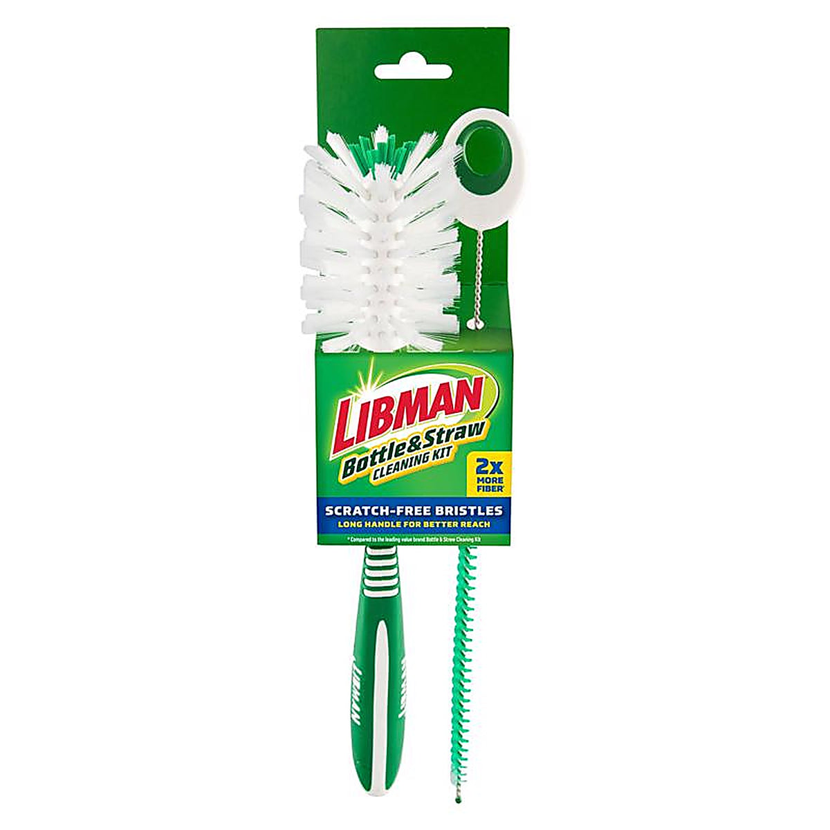 Libman 1371 2.5 in. W Soft Bristle 6 in. Plastic/Rubber Handle Bottle and Straw Brush Set