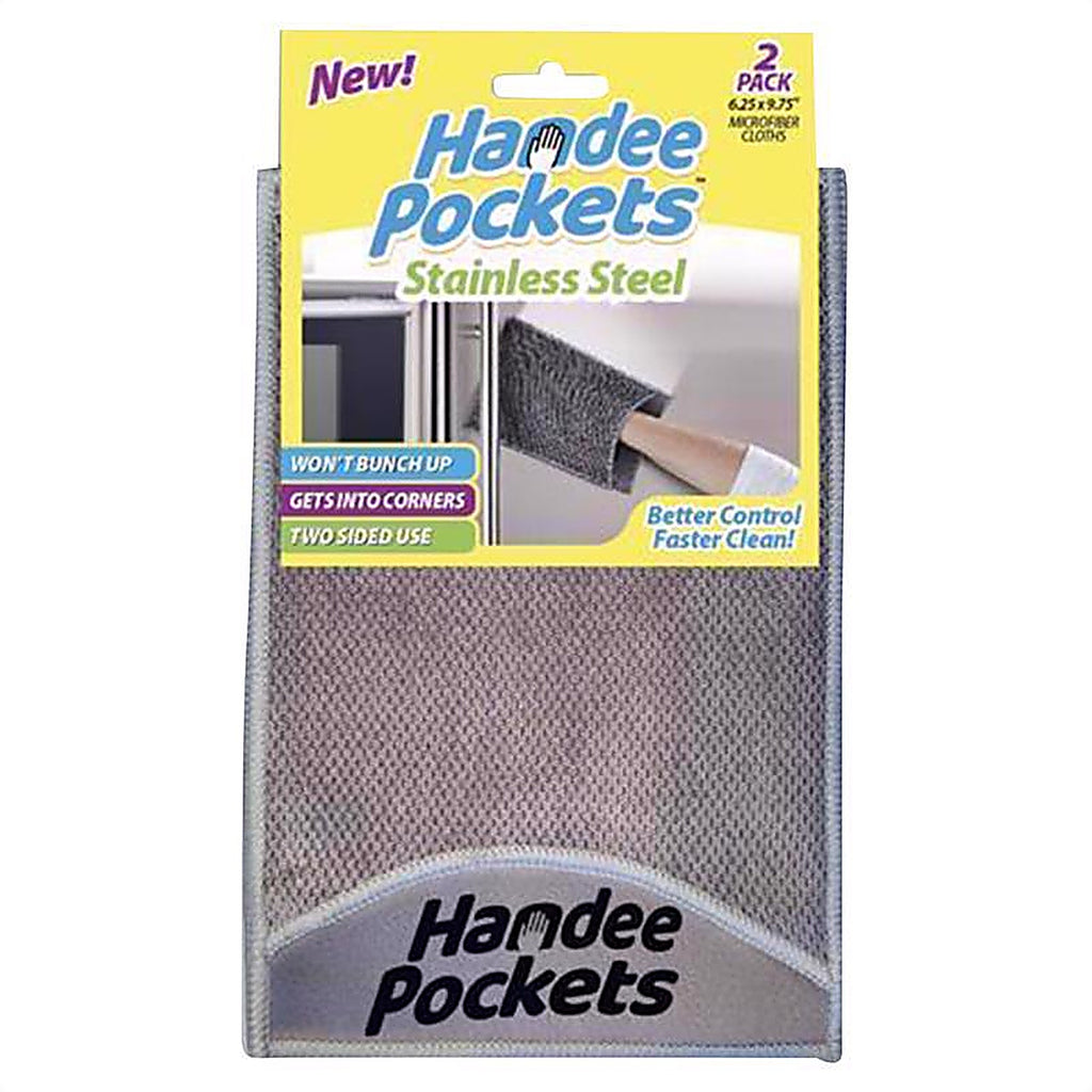 Handee Pockets - 33324 - Microfiber Cleaning Cloth 6.25 In. W X 9.75 In. L 2 Pack