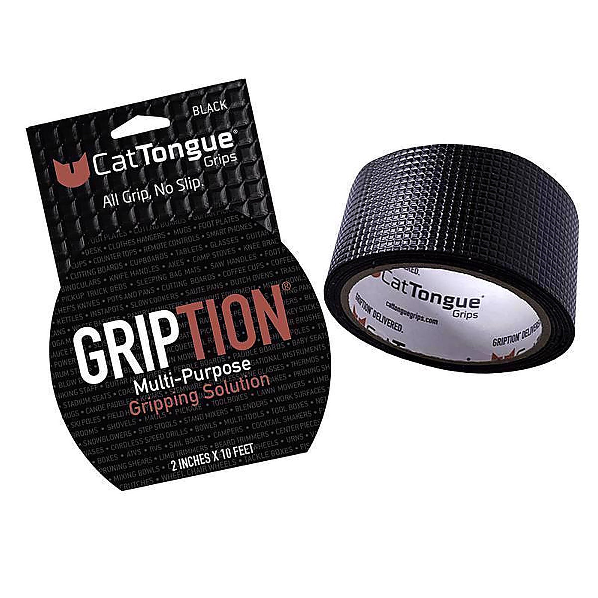 Cattongue Grips - UC18-00162 - Gription Black Anti-Slip Tape 2 In. W X 10 Ft. L 1 Pack