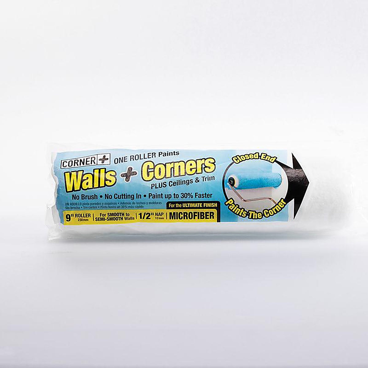 Corner + Roller - 64212 - Microfiber 2.5 In. W X 1/2 In. Regular Paint Roller Cover 1 Pack