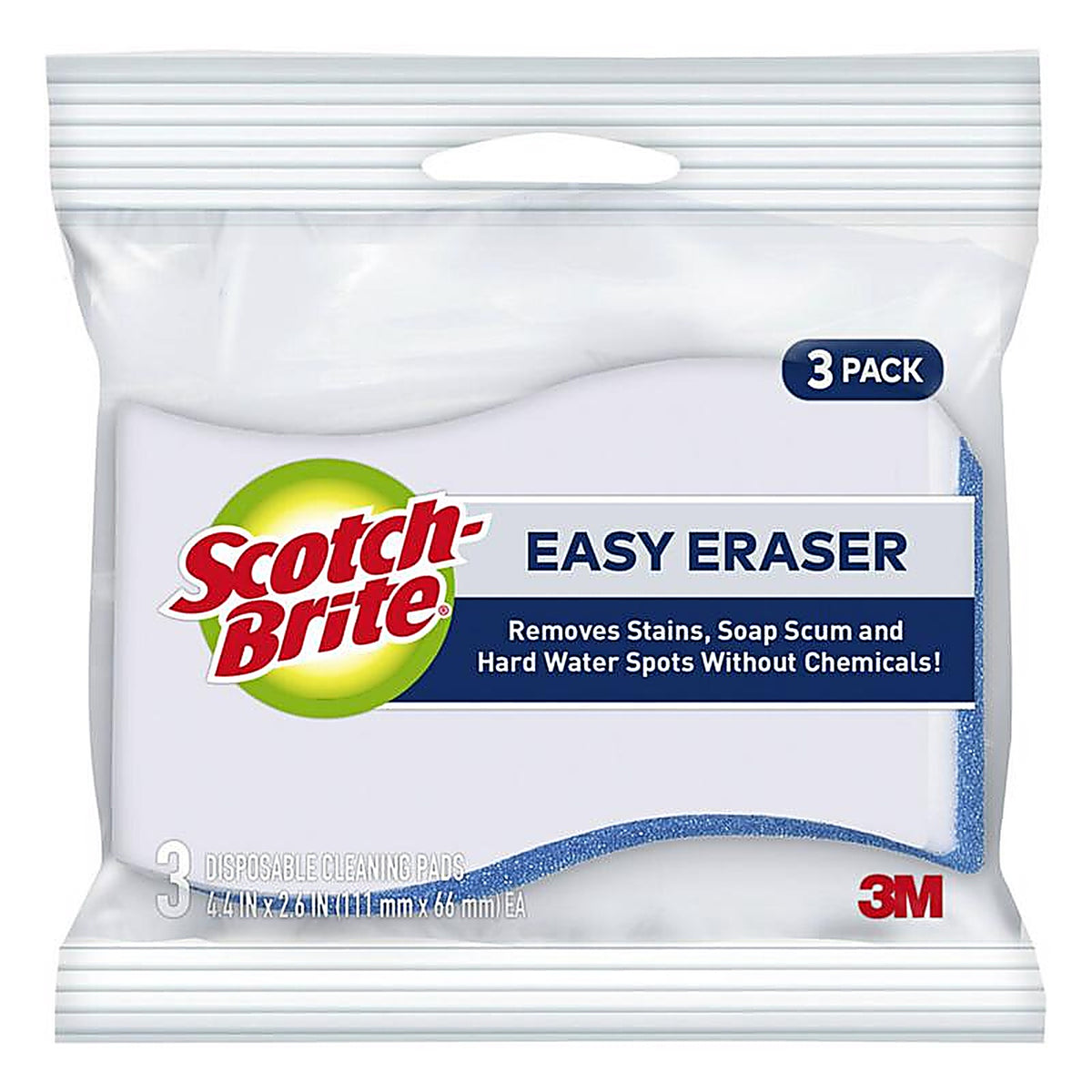 Scotch-Brite - 833 - Non-Scratch Eraser Sponge for Multi-Purpose 4.4 In. L 3 Pack