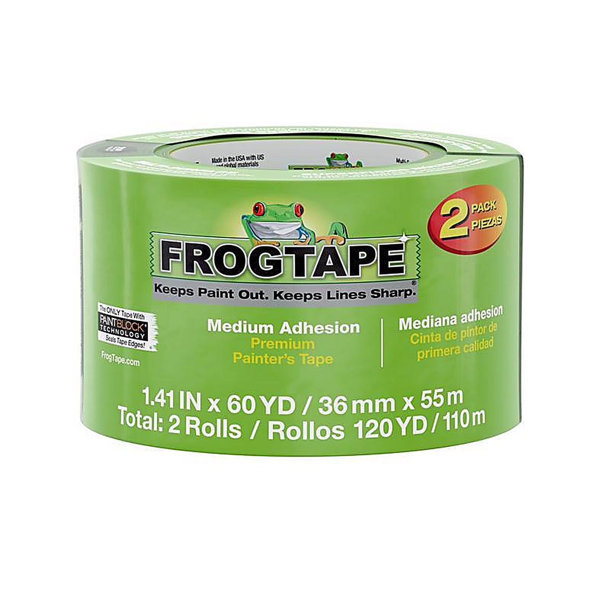 Shurtape - 242868 - Frog Tape 1.41 In. W X 60 Yd L Green Medium Strength Painters Tape 1 Pack