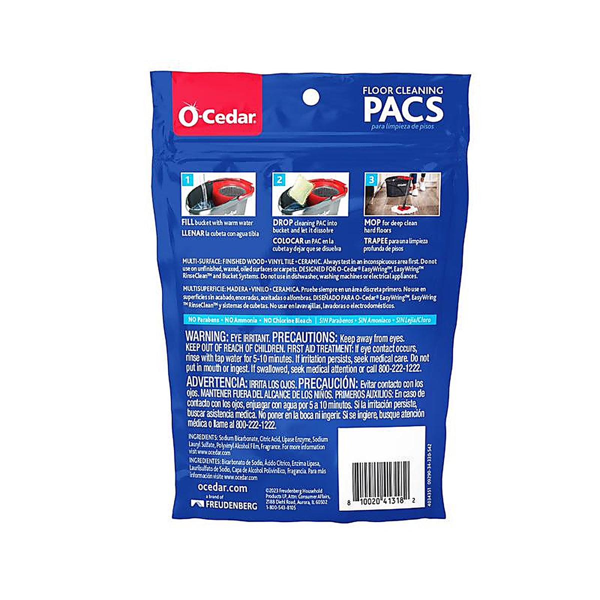 O-Cedar - 179035 - Citrus Scent Floor Cleaner Powder 10 Pack