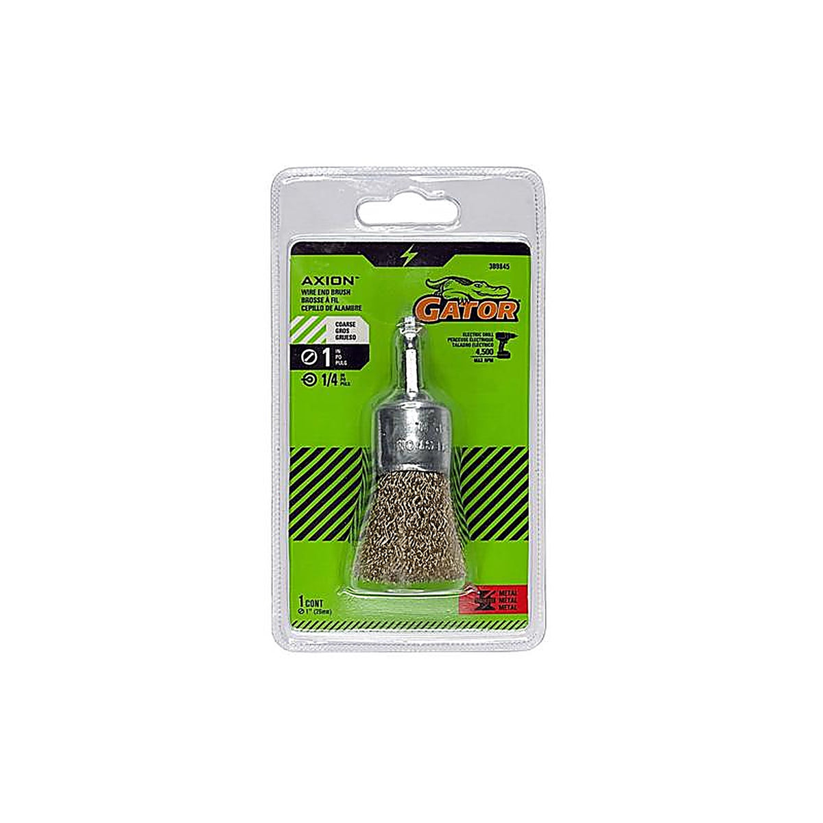 Gator - 389845 - 1 In. Coarse Crimped End Brush Brass Coated Steel 4500 Rpm 1 Piece