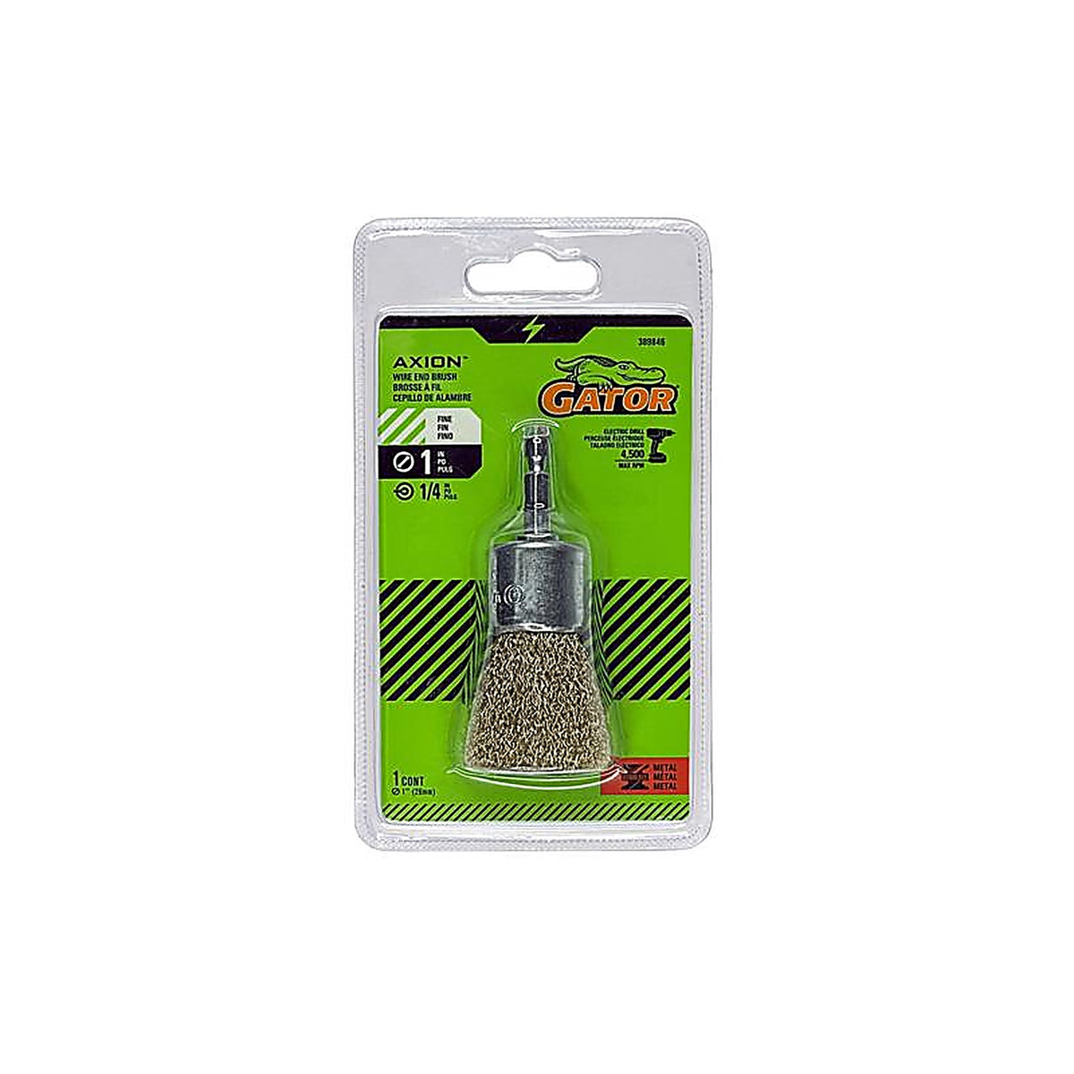 Gator - 389846 - 1 In. Fine Crimped End Brush Brass Coated Steel 4500 Rpm 1 Piece