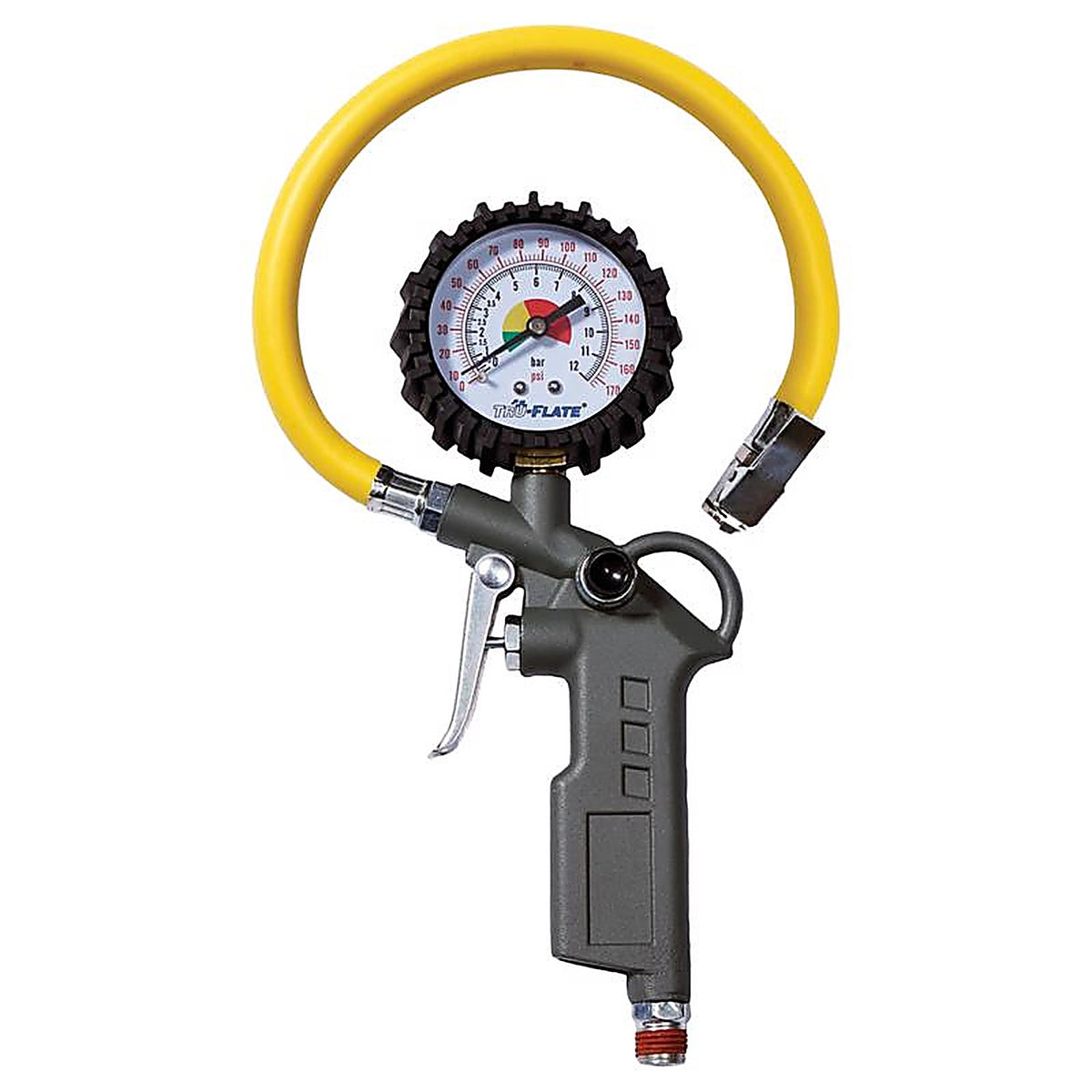 Tru-Flate - TRFL17887 - Plastic Inflator Gauge with Hose 1/4 In. NPT 174 PSI 1 Piece