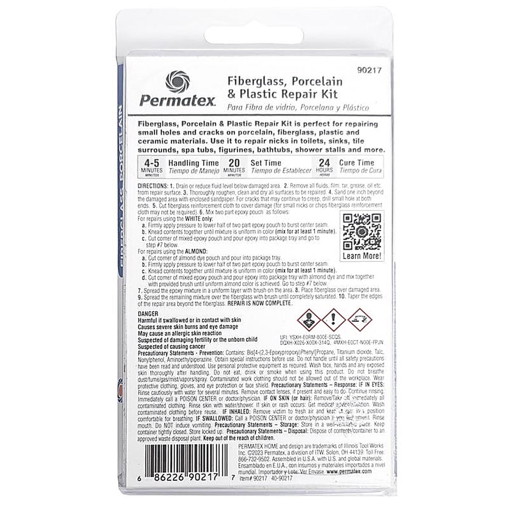 Permatex - 90217 - High Strength White/Almond Repair Kit 30 GM