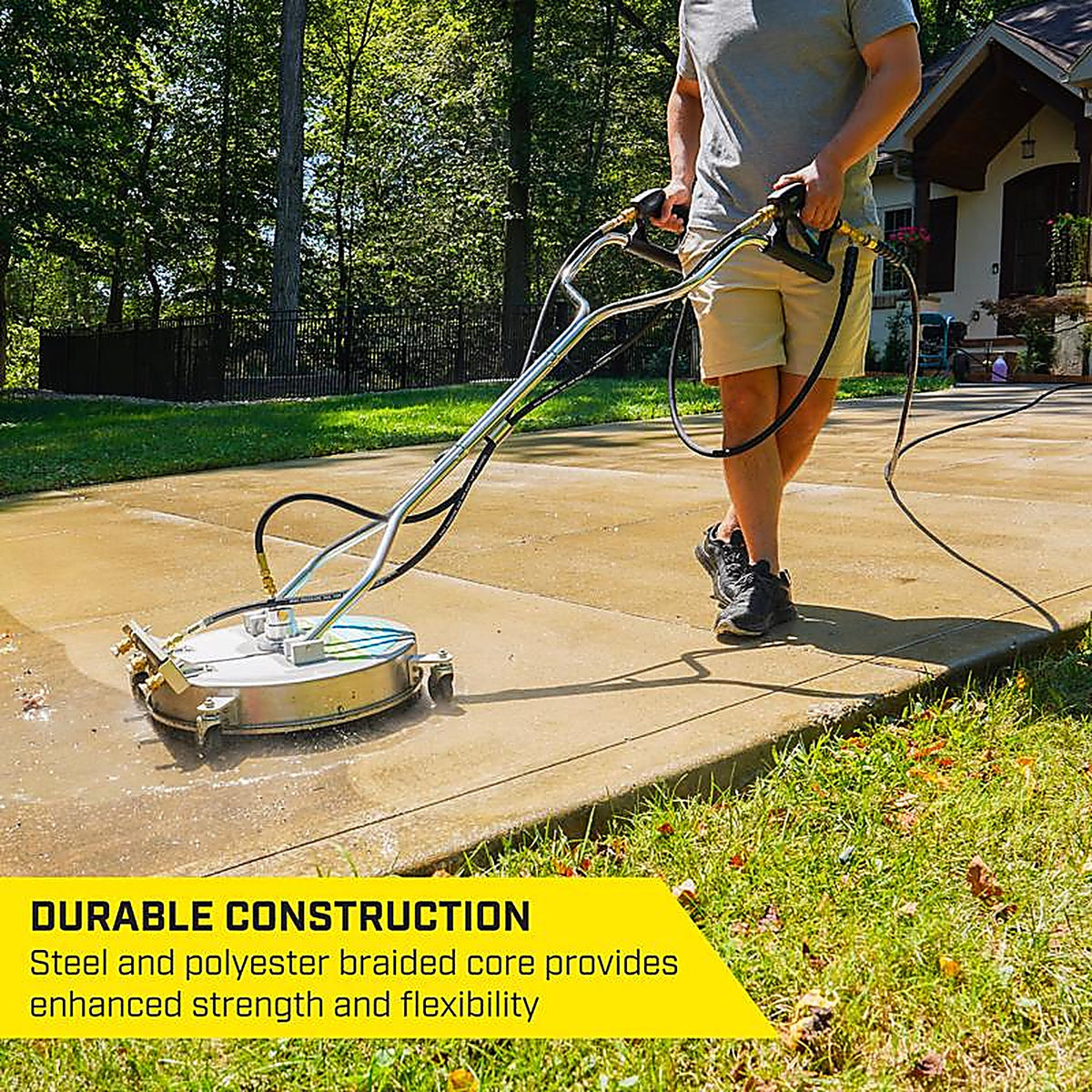 SurfaceMaxx - SGY-PWA1203 - 3/8 In. D X 50 Ft. L Steel and Polyester Braided Pressure Washer Hose 4500 PSI
