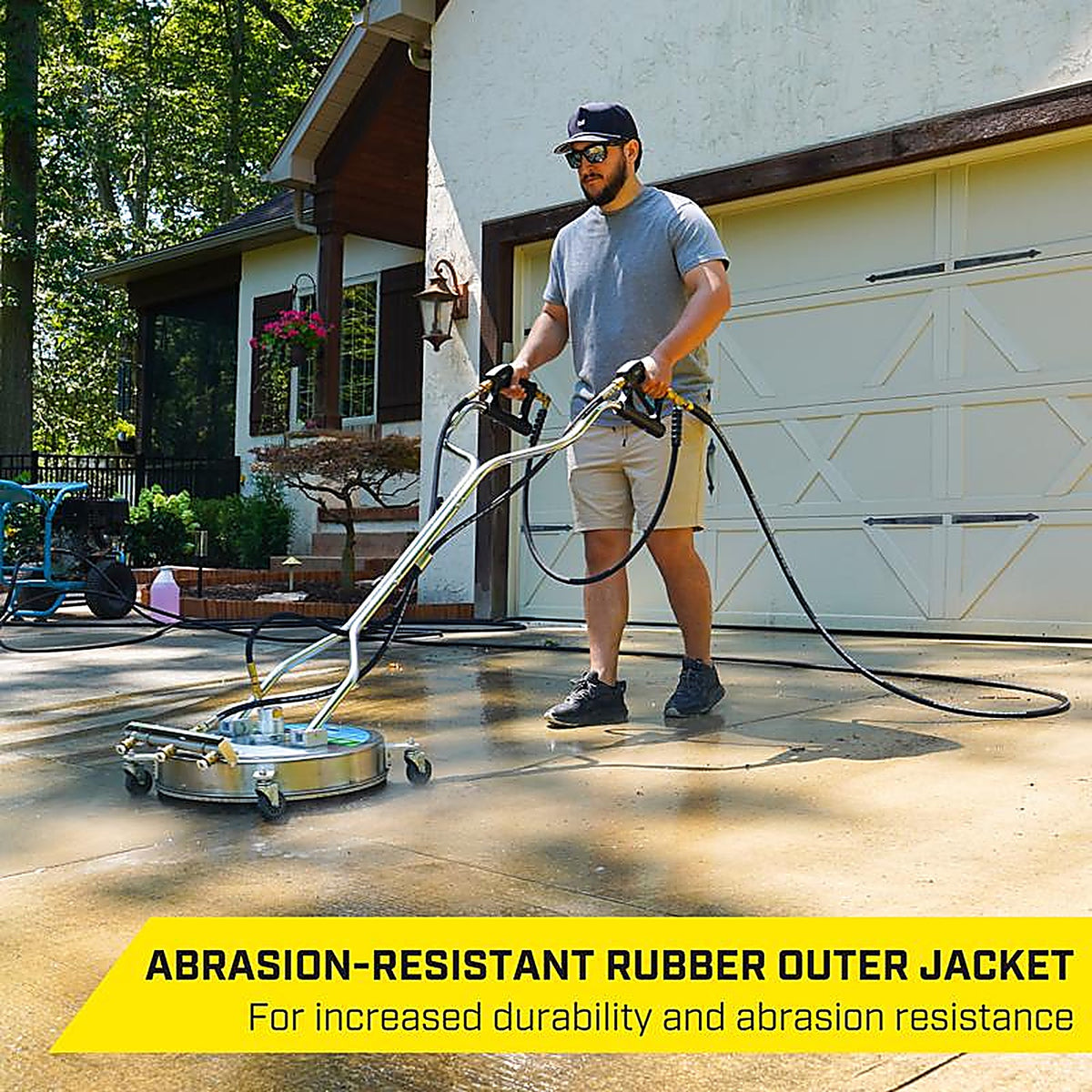 SurfaceMaxx - SGY-PWA1203 - 3/8 In. D X 50 Ft. L Steel and Polyester Braided Pressure Washer Hose 4500 PSI
