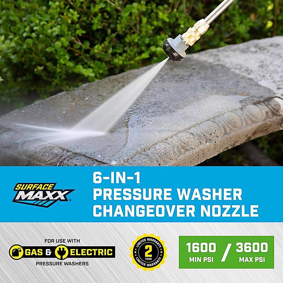SurfaceMaxx - SGY-PWA72 - 6-In-1 Change-Over Spray Nozzle 3600 PSI