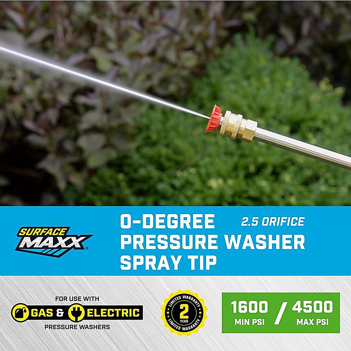 SurfaceMaxx - SGY-PWA84 - 2.5 Orifice 0-Degree Spray Nozzle 4500 PSI