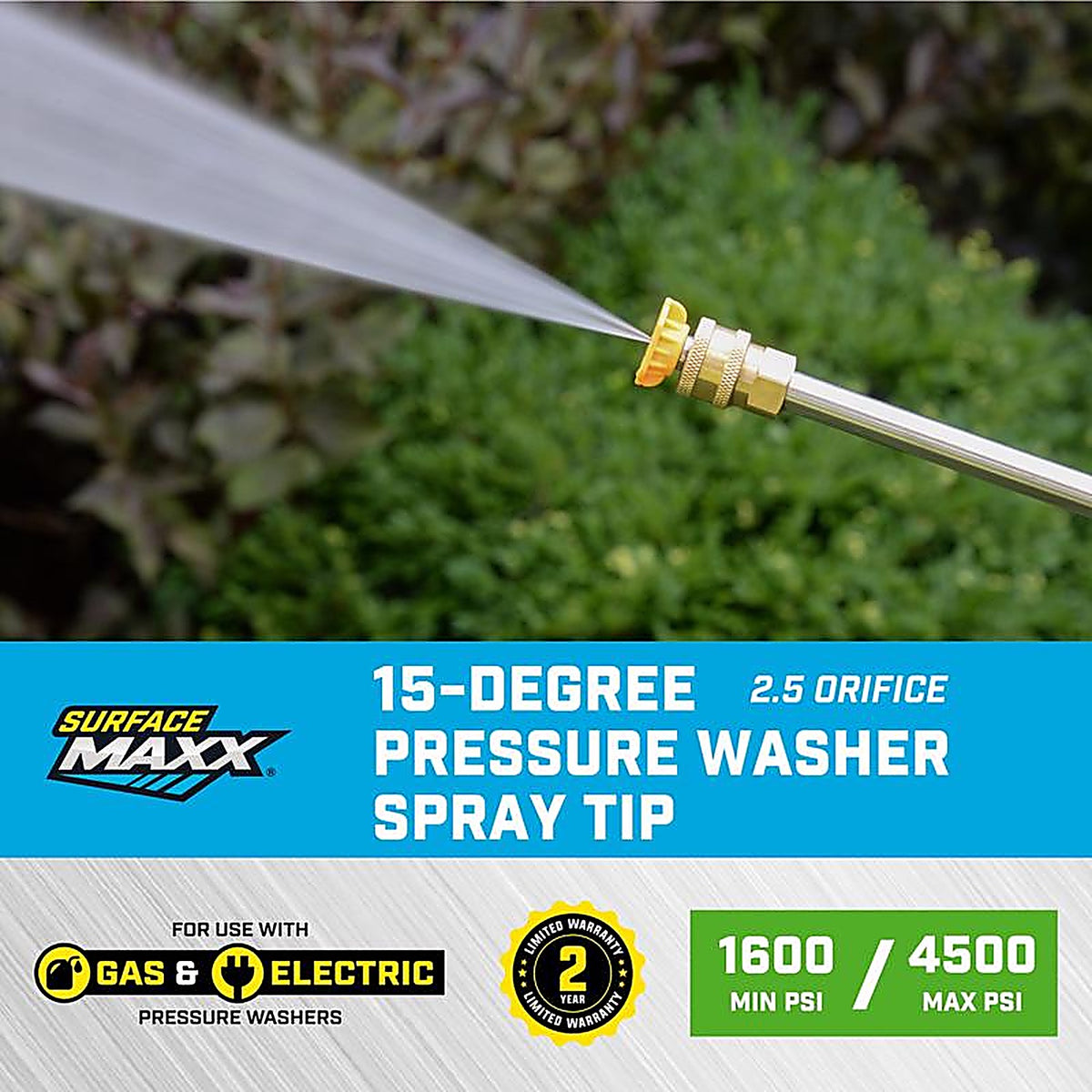 SurfaceMaxx - SGY-PWA85 - 2.5 Orifice 15-Degree Spray Nozzle 4500 PSI