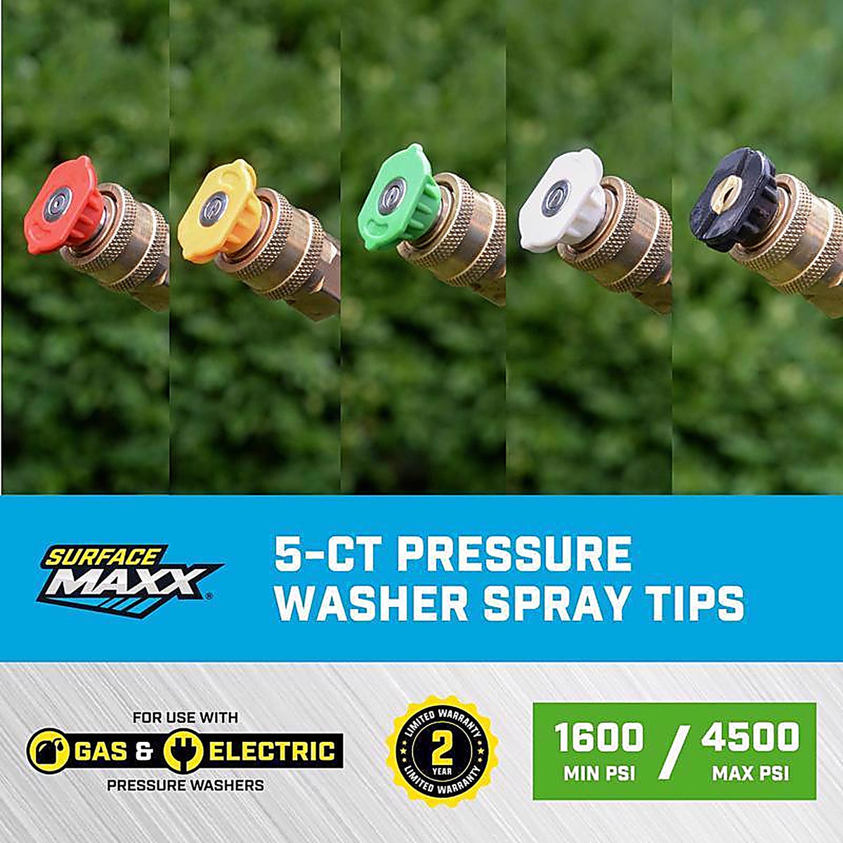 SurfaceMaxx - SGY-PWA5 - 5-CT Spray Nozzle Set 4500 PSI