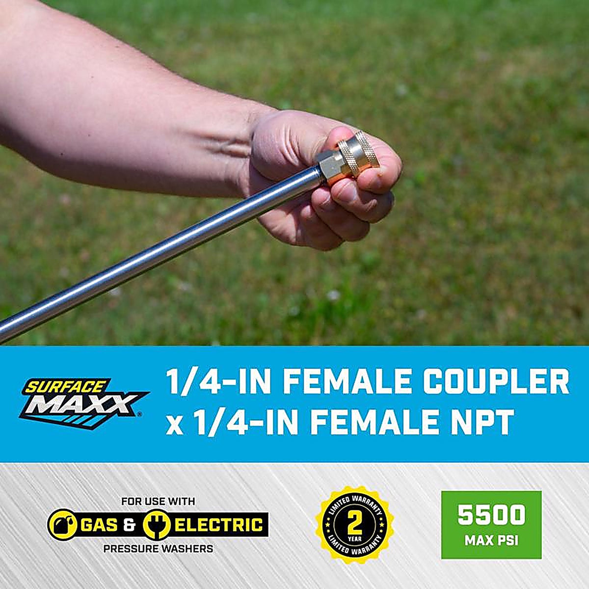 SurfaceMaxx - SMX-PWA300 - 1/4-In Female NPT X 1/4-In Female Quick Connect Plug 5500 PSI