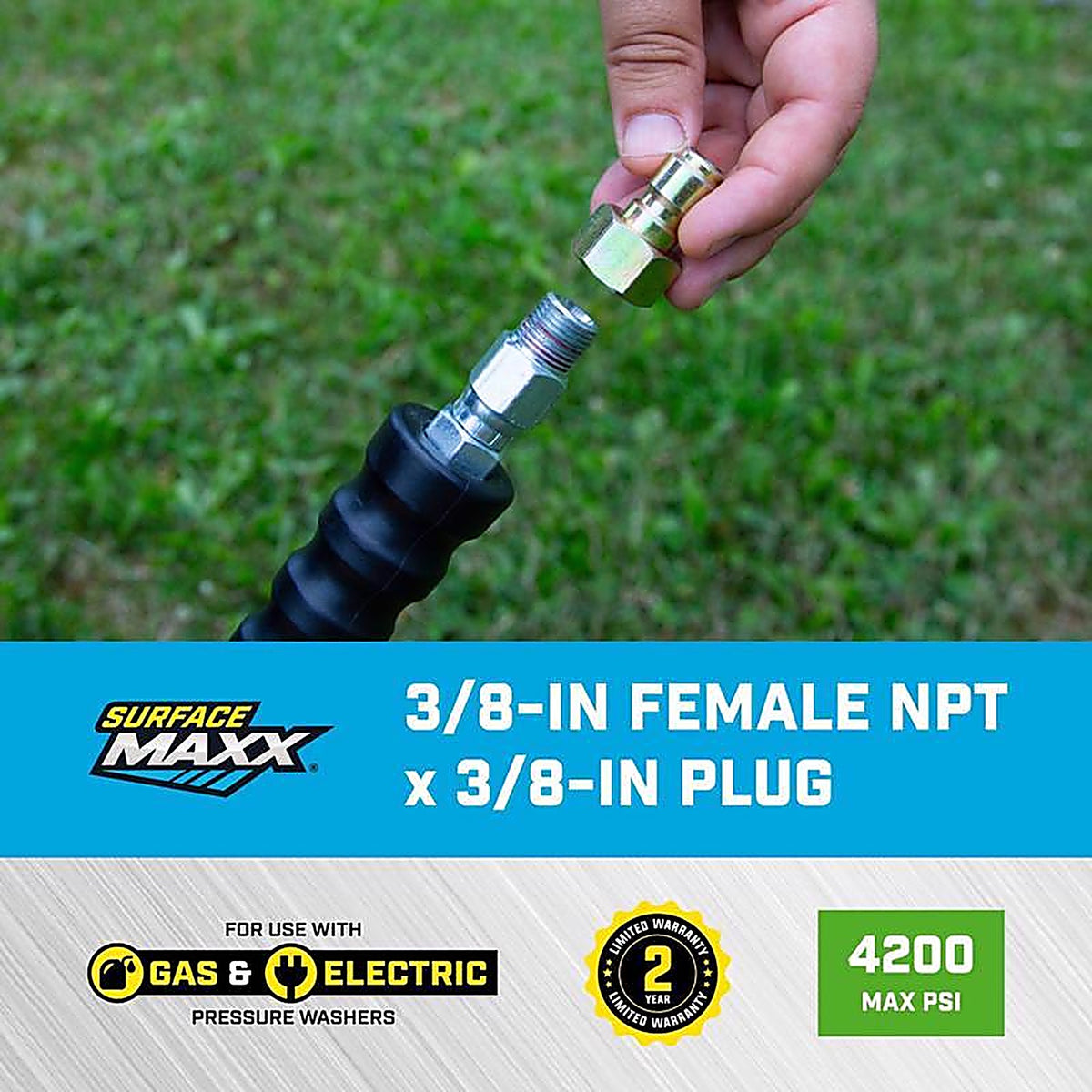 SurfaceMaxx - SMX-PWA301 - 3/8-In Female NPT X 3/8-In Quick Connect Plug 4200 PSI