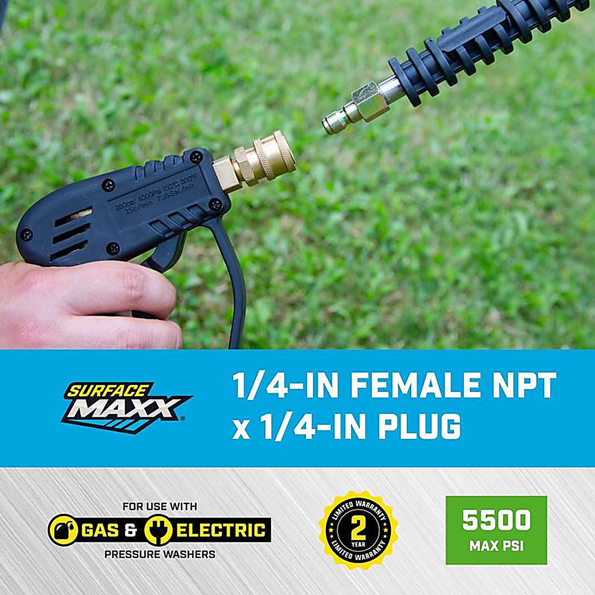 SurfaceMaxx - SMX-PWA304 - 1/4-In Female NPT X 1/4-In Quick Connect Plug 5500 PSI