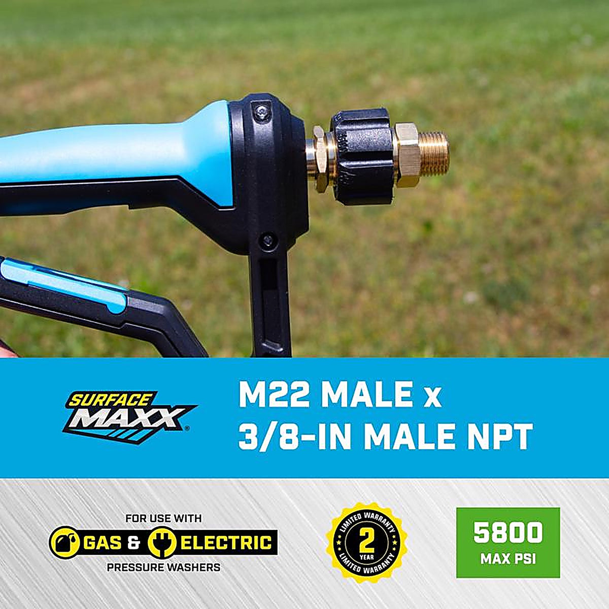 SurfaceMaxx - SMX-PWA311 - M22 Female X 3/8-In Male NPT Screw Nipple 5800 PSI