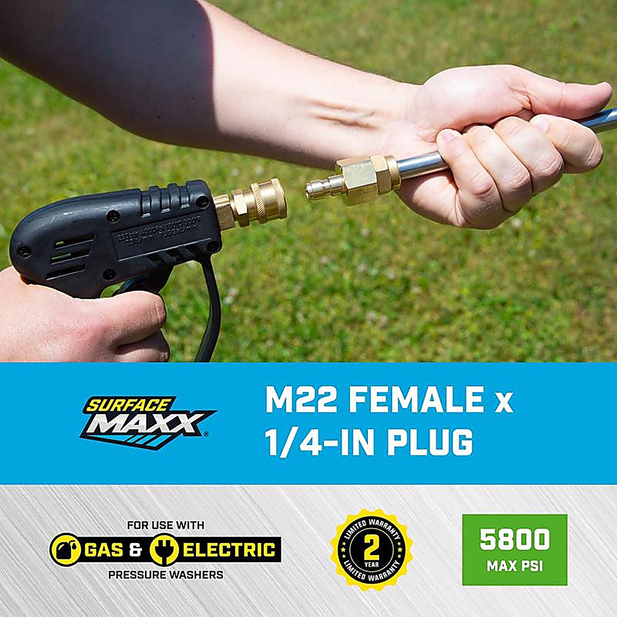 SurfaceMaxx - SMX-PWA315 - M22 Female X 1/4-In Quick Connect Plug 5800 PSI