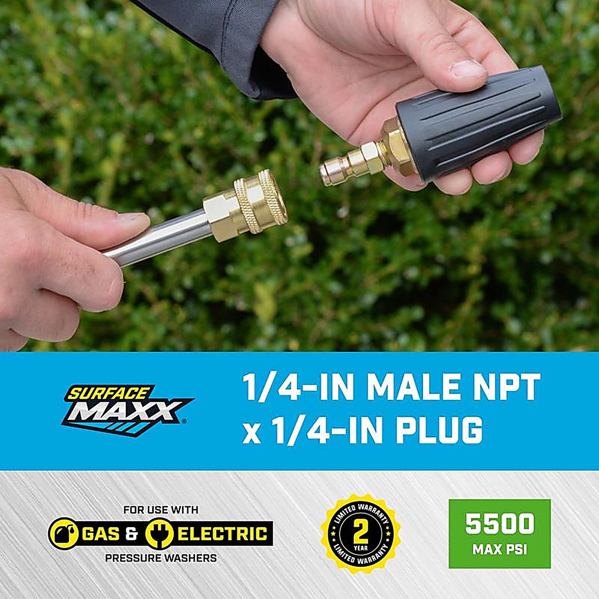 SurfaceMaxx - SMX-PWA317 - 1/4-In Male NPT X 1/4-In Quick Connect Plug 5500 PSI