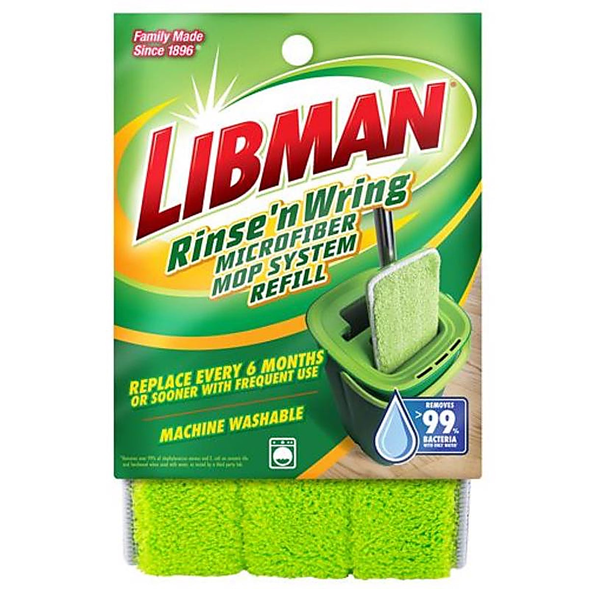Libman - 1676 - Rinse N Wring 13 In. Flat Microfiber Mop Refill 1 Pack