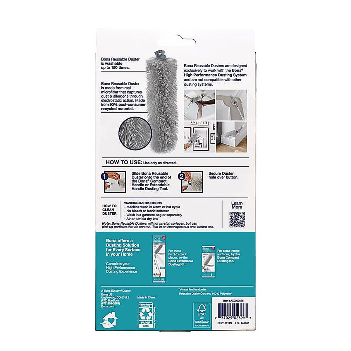 Bona - AX0003686 - Microfiber Duster 11 In. W X 17 In. L 2 Pack