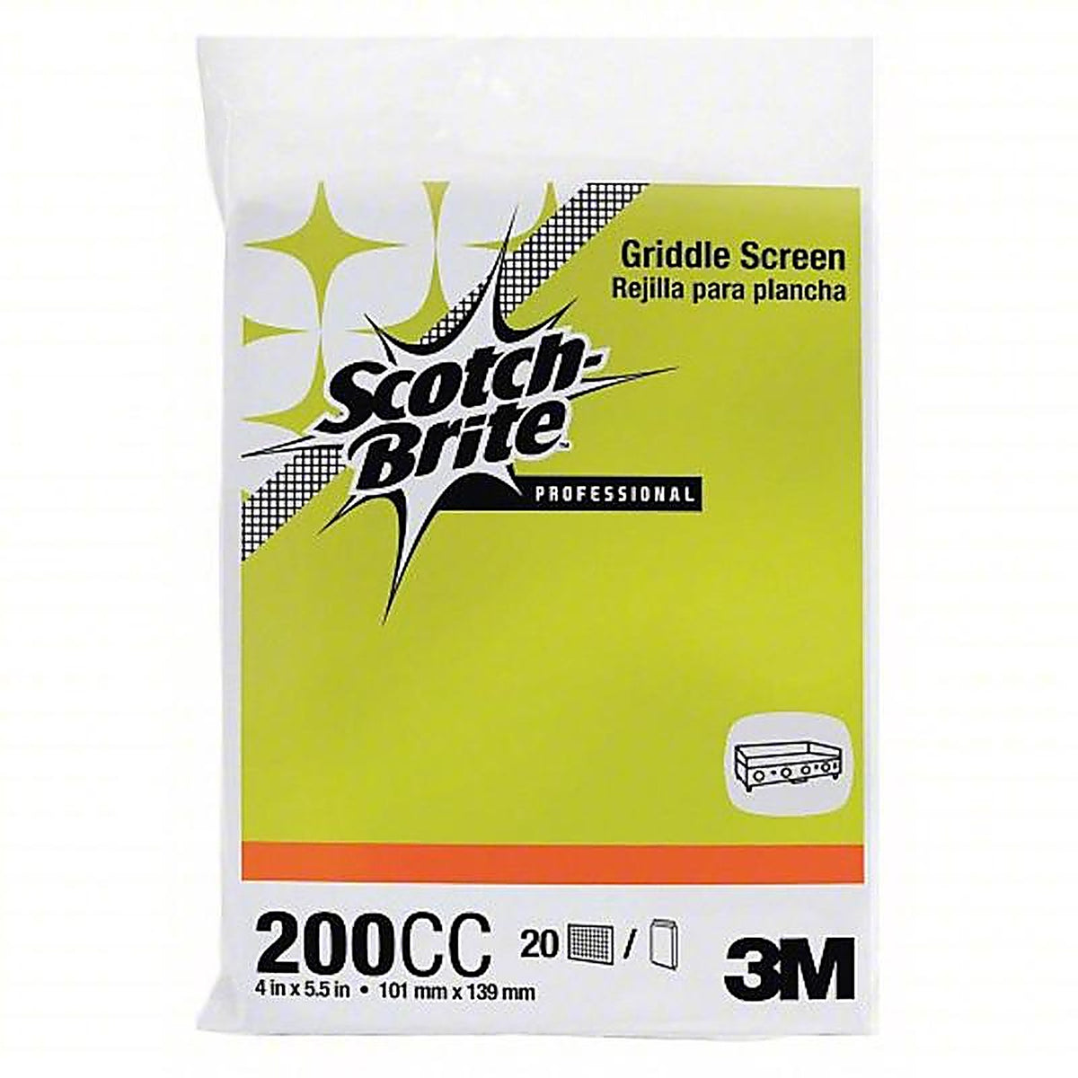 Scotch-Brite - 200CC - 3M Scotch Brite Heavy Duty Scrubbing Screen for Grill 5.5 In. L 20 Pack
