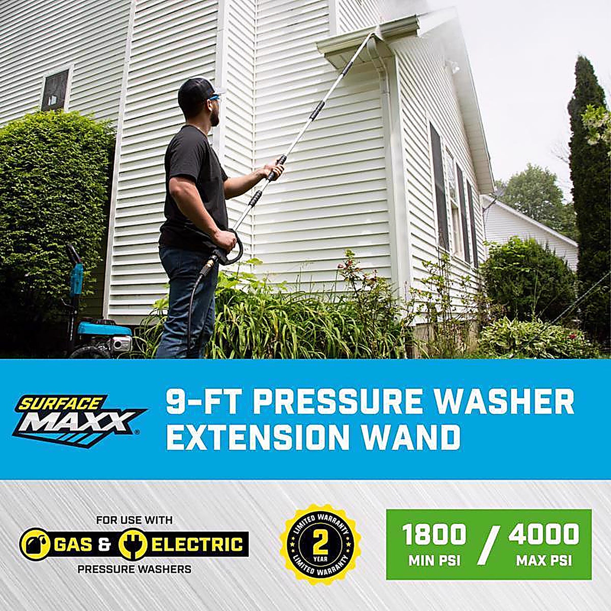 SurfaceMaxx - SGY-PWA96 - 9 Ft. L Extended Reach Wands 4000 PSI