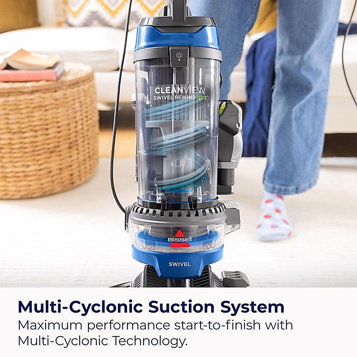 Cleanview - 3839 - Swivel Rewind Bagless Corded Cyclonic Filter Pet Vacuum