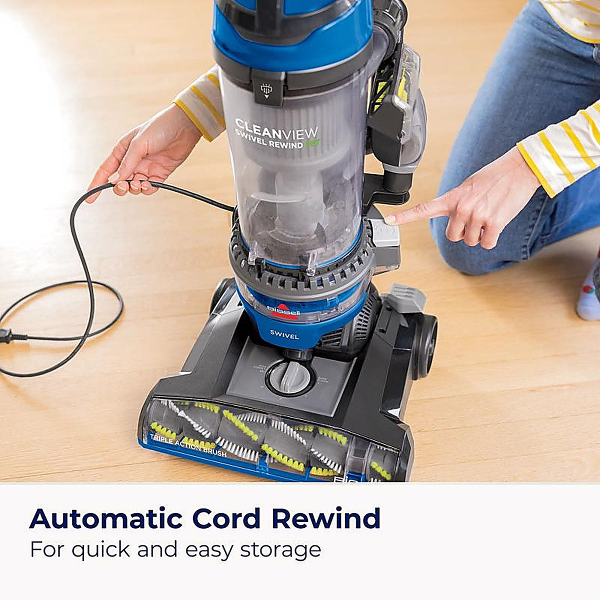 Cleanview - 3839 - Swivel Rewind Bagless Corded Cyclonic Filter Pet Vacuum
