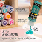 Folkart - 7510 - Multi-Surface Satin Assorted Water-Based Acrylic Paint Set Exterior and Interior 10 Piece