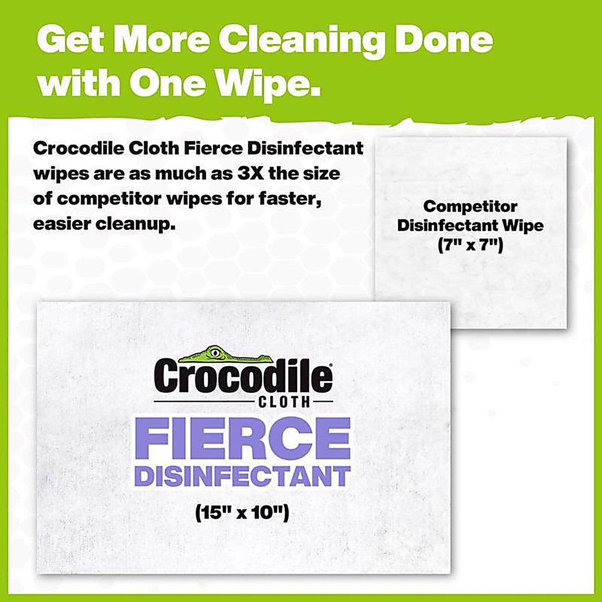 Crocodile Cloth - 9190-080 - Fierce Disinfecting Wipes 15 In. W X 10 In. L 80 Wipes 1 Pack
