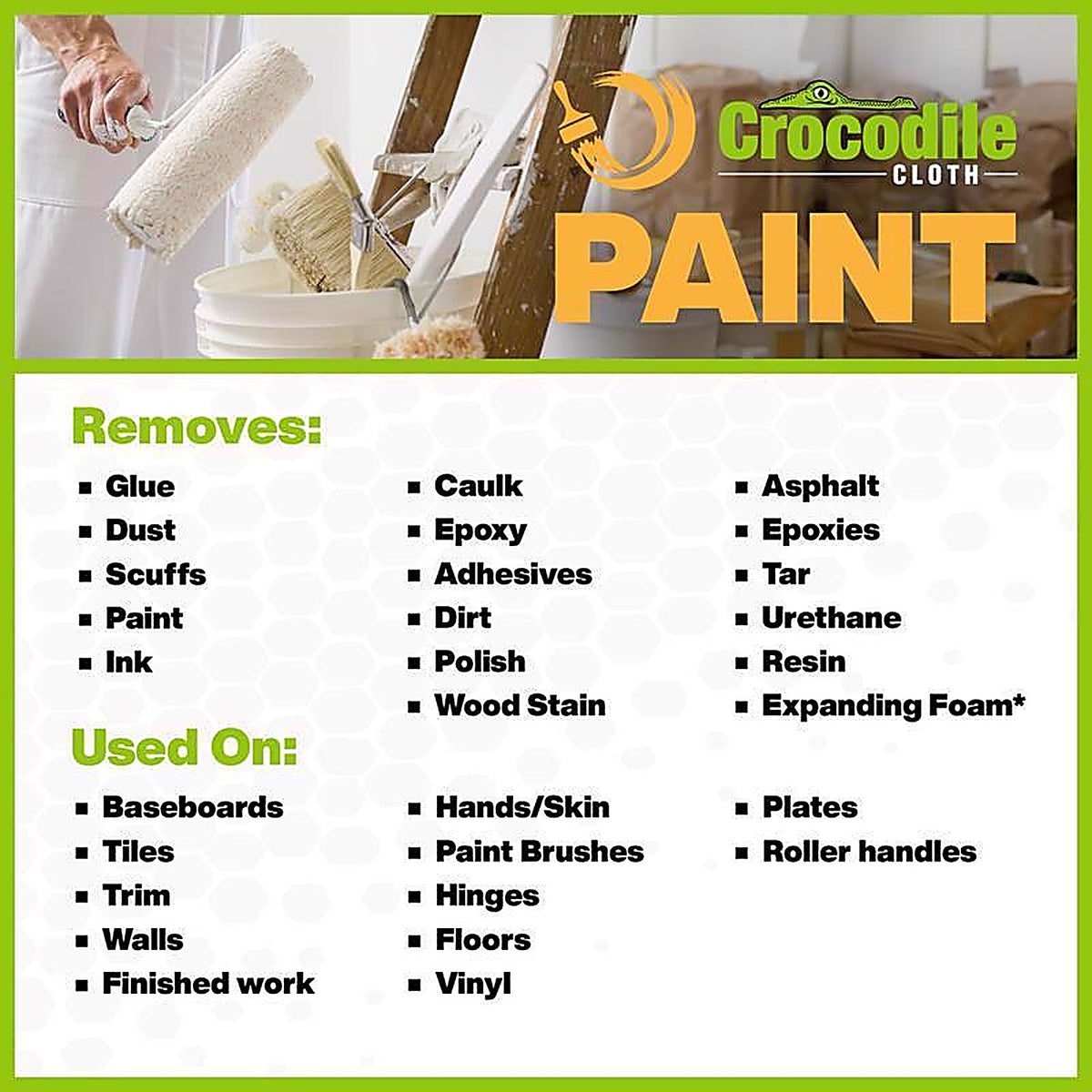 Crocodile Cloth - 6920-010 - Paint Cleaning Cloth 15 In. W X 10 In. L 10 Wipes 10 Pack