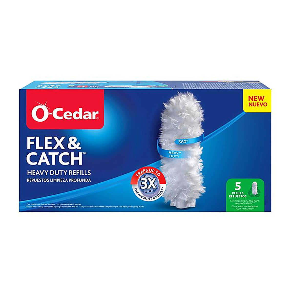 O-Cedar - 172172 - Flex and Catch Microfiber Heavy Duty Duster Refill 5 In. W X 36 In. L 5 Pack
