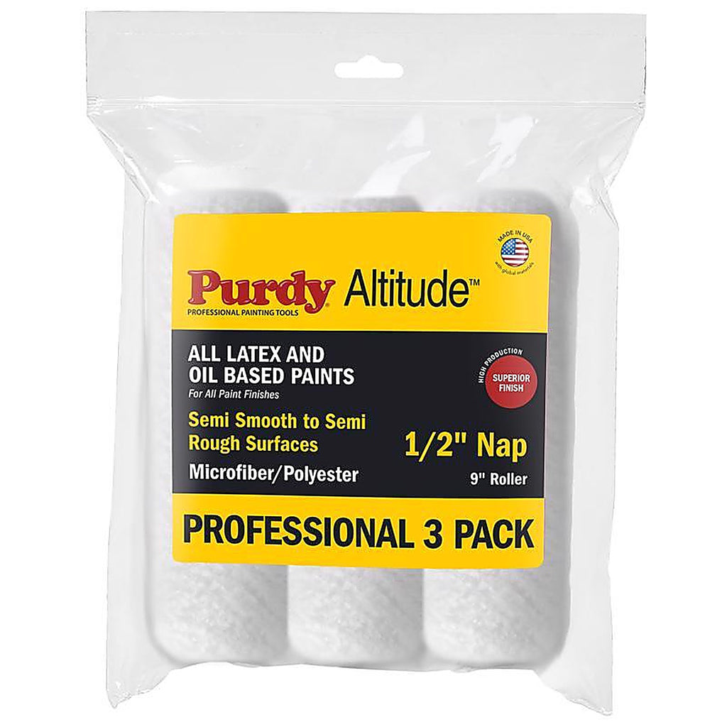 Purdy - 14E613300 - Altitude Poly Micro 9 In. W X 1/2 In. Regular Paint Roller Cover 3 Pack