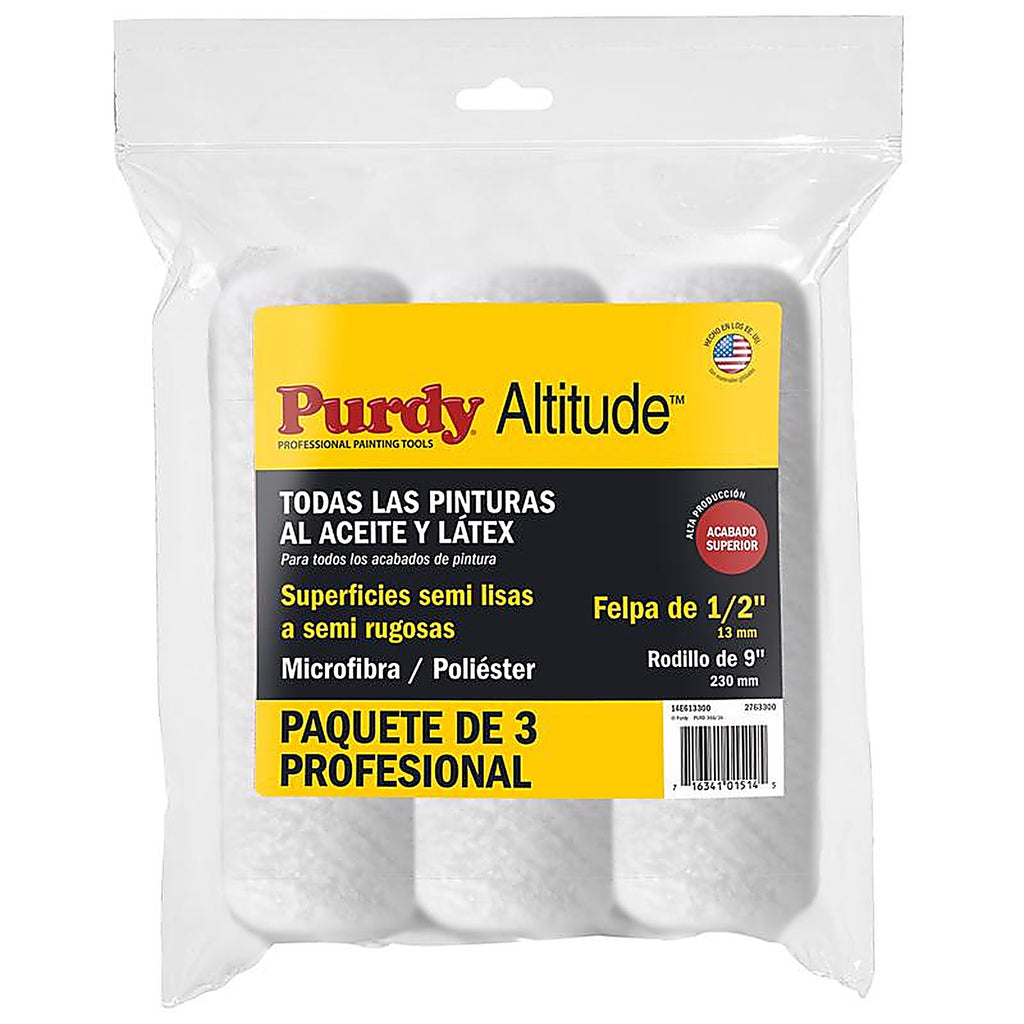 Purdy - 14E613300 - Altitude Poly Micro 9 In. W X 1/2 In. Regular Paint Roller Cover 3 Pack