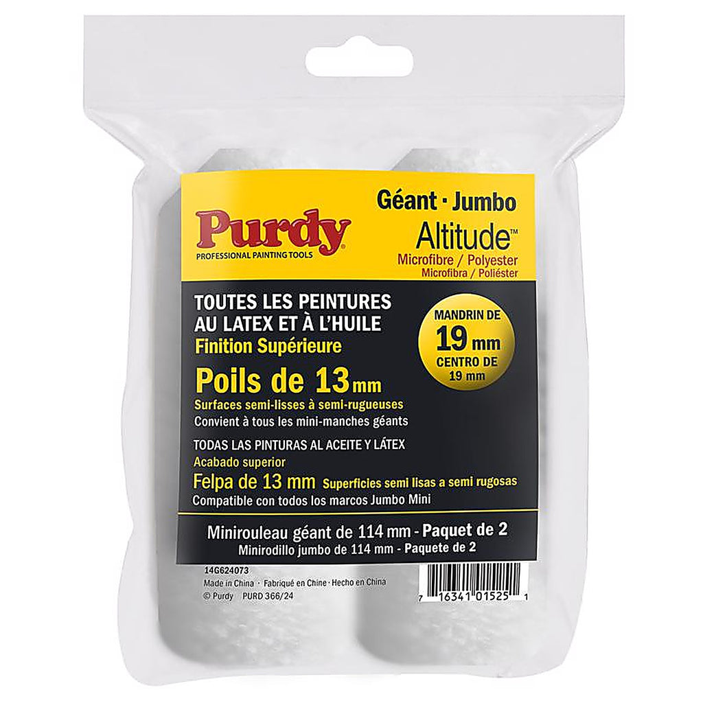 Purdy - 14G624073 - Altitude Poly Micro 4.5 In. W X 1/2 In. Jumbo Mini Paint Roller Cover 2 Pack