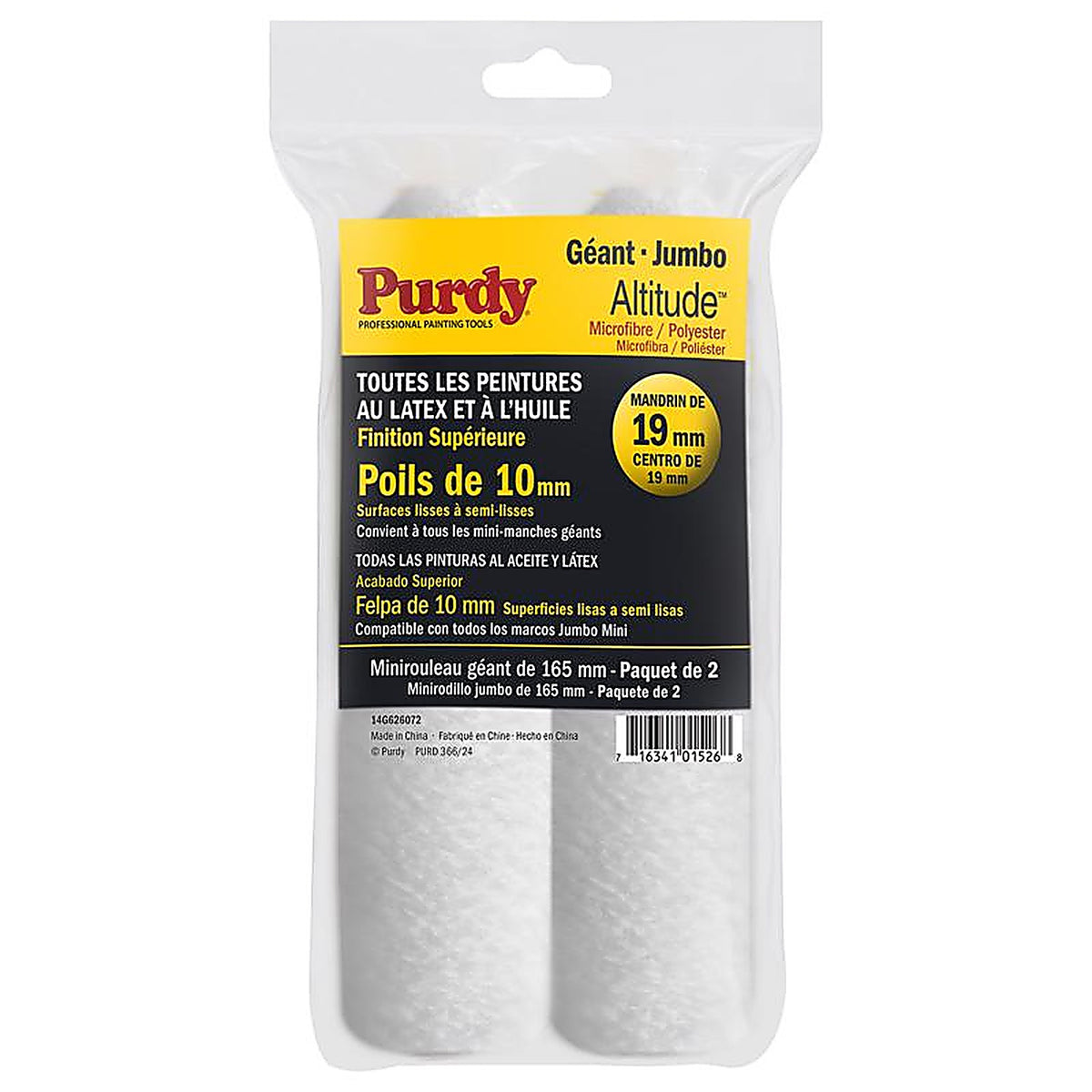 Purdy - 14G626072 - Altitude Poly Micro 6.5 In. W X 3/8 In. Jumbo Mini Paint Roller Cover 2 Pack
