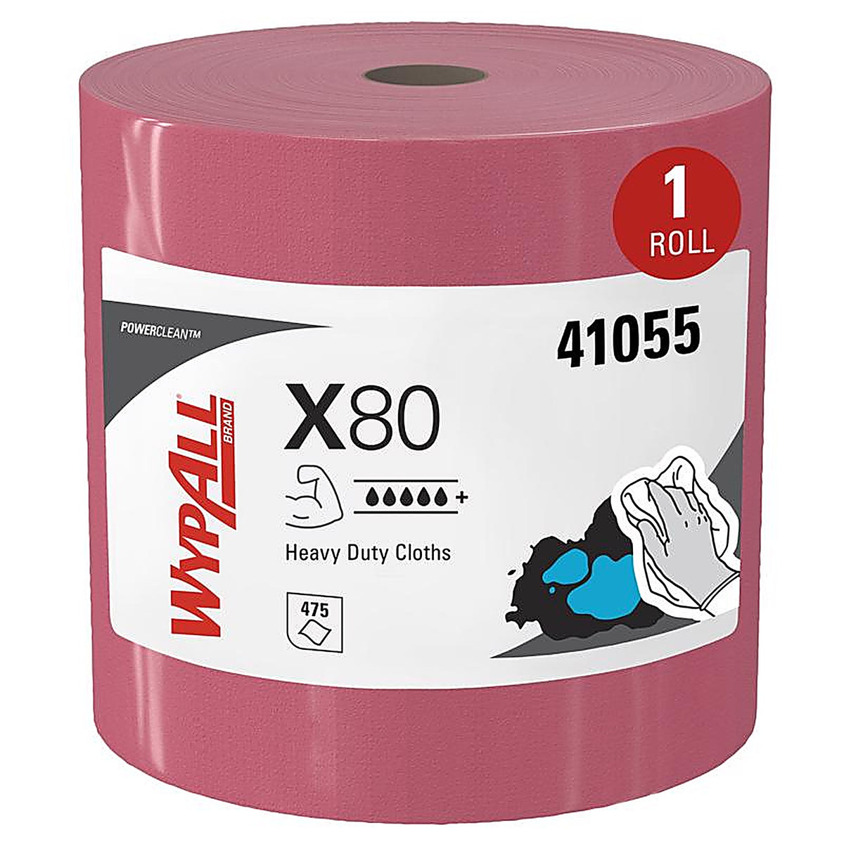 Wypall - 41055 - Powerclean X80 Wiping Cloth 12.5 In. W X 12 In. L 475 Sheet 1 Pack