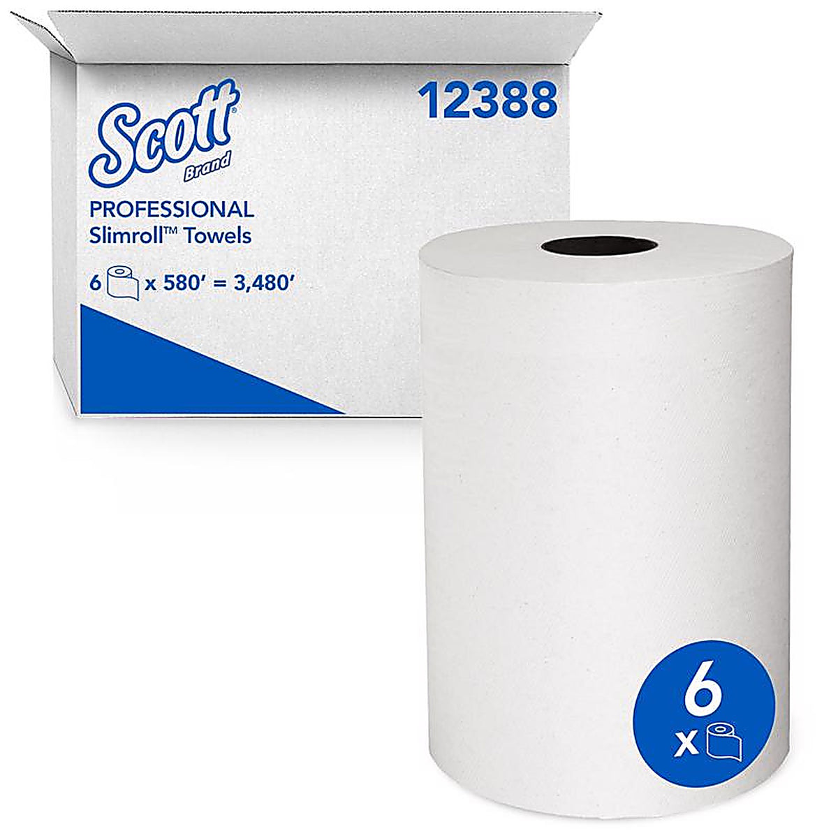 Scott - 12388 - Slimroll Hard Roll Towels 1 Ply 6 Pack