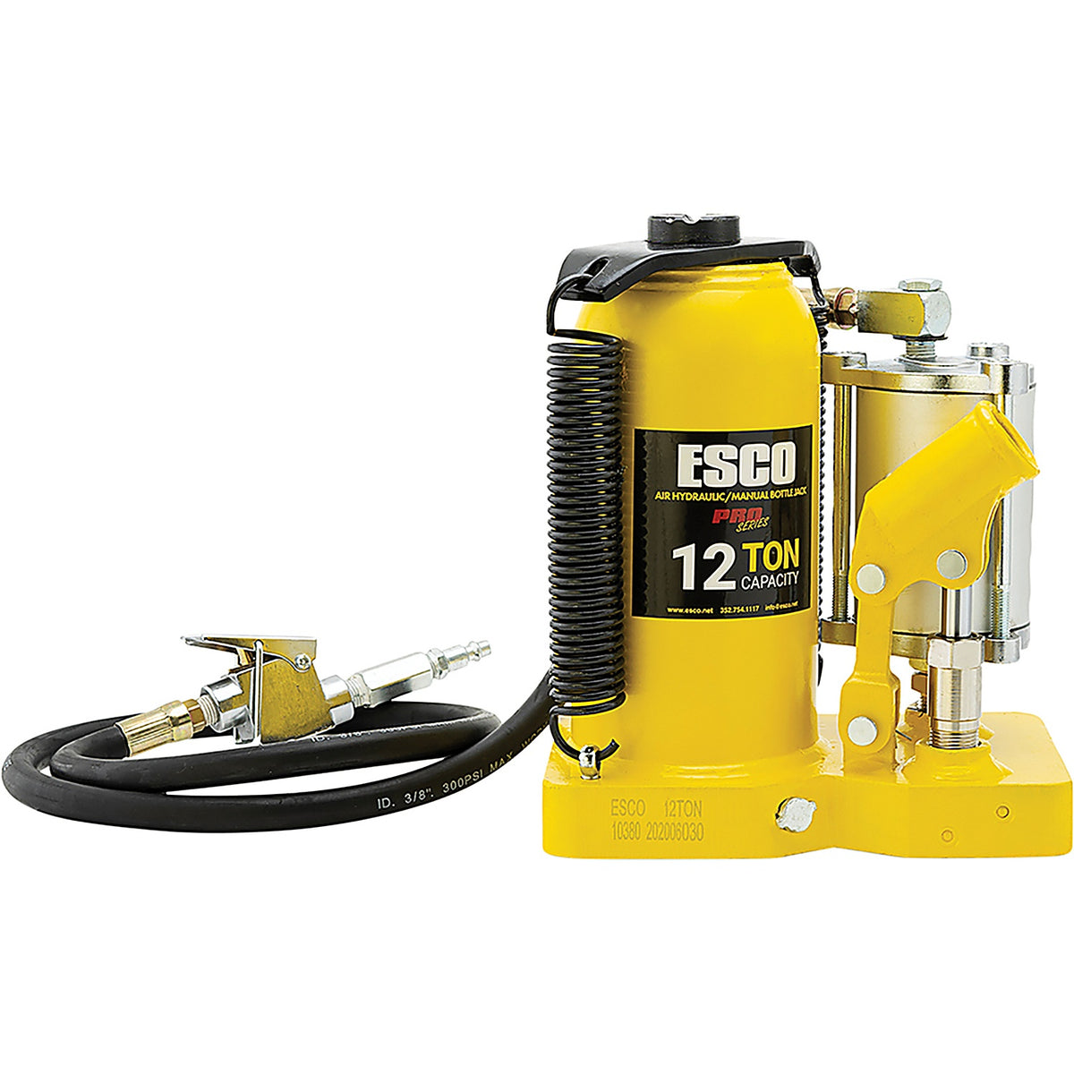 ESCO 10380 ESCO Pro Series 12 Ton Air Hydraulic Bottle Jack
